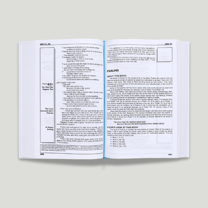 Internal pages showcasing the one column format of the CEV Holy Bible in Contemporary English Hardcover