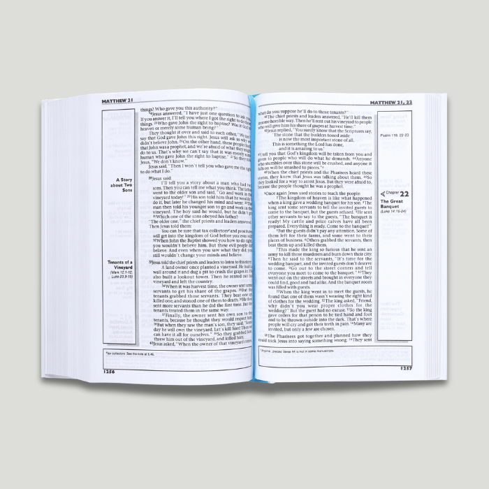 Internal pages showcasing the one column format of the CEV Holy Bible in Contemporary English Hardcover